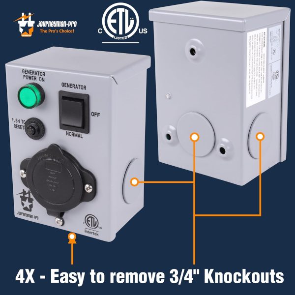 Journeyman-Pro 15A 120V Outdoor Transfer Switch HTS15-MAN-C Grey-1