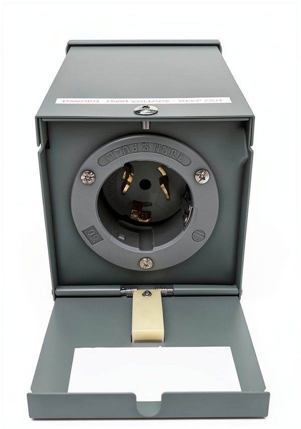 Connecticut Electric 50-Amp Generator Inlet Box Gray Alloy Steel 12kW-0