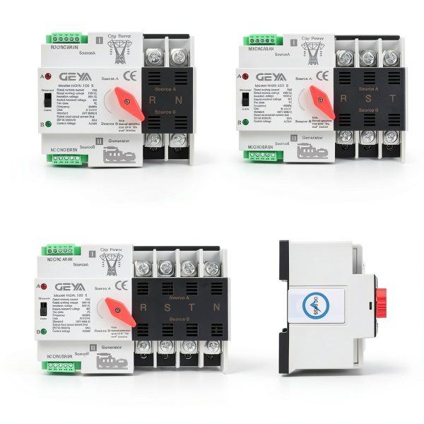 ZHEJIANG GEYA Automatic Transfer Switch Black 3P 63A 110VAC Household-5