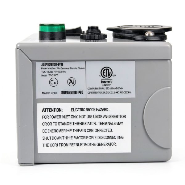 Journeyman-Pro 15A 120V Outdoor Transfer Switch HTS15-MAN-C Grey-6