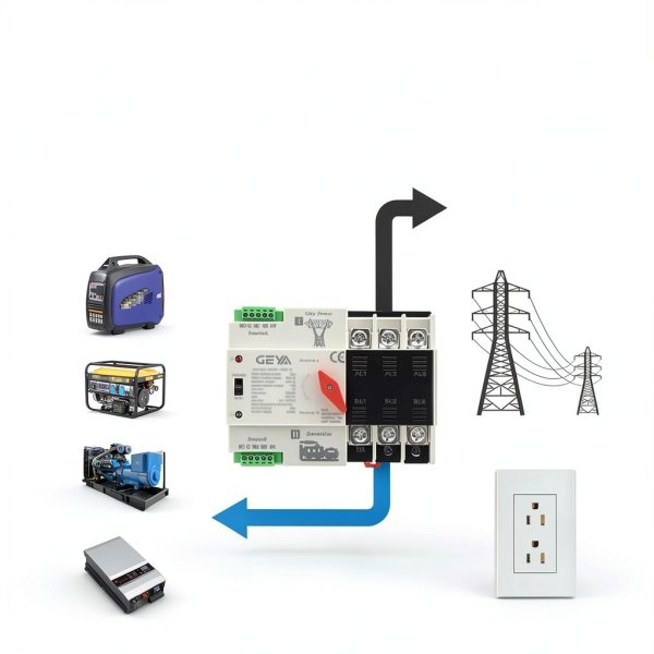 ZHEJIANG GEYA Automatic Transfer Switch Black 3P 63A 110VAC Household-1
