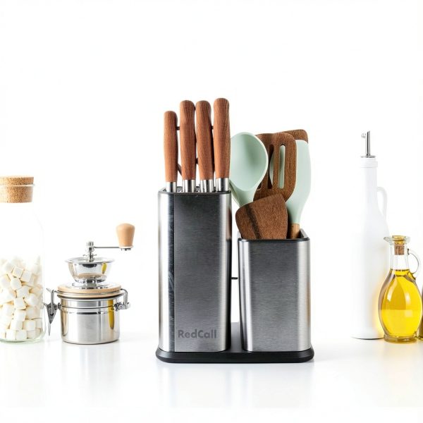 RedCall Kitchen Knife Holder Stainless Steel Counter Block Silver-5