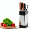 RedCall Kitchen Knife Holder,Stainless Steel Universal Knife Block for Kitchen Counter,Space-Saving Knife Storage Organizer Countertop,Knife Block Holder without Knives (Black)-1
