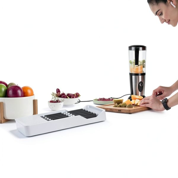 Knife Holder Mulikeer Drawer Organizer Holds 11 Knives Gray-5