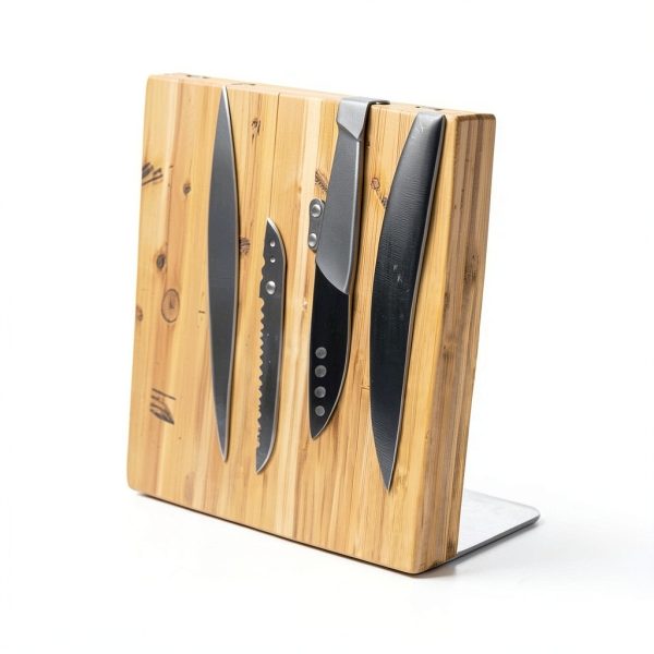 Magnetic Knife Block Without Knives By Coninx - Magnetic Knife Holder for Safe, Clean & Tidy Knife Storage - Bamboo Knife Rack Magnetic Stand for Cooking Utensils & More - Elegant Magnetic Knife Rack-2