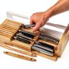 DrawerStore Knife Organizer Joseph – Bamboo 2‑Tier for 12+ Knives-5
