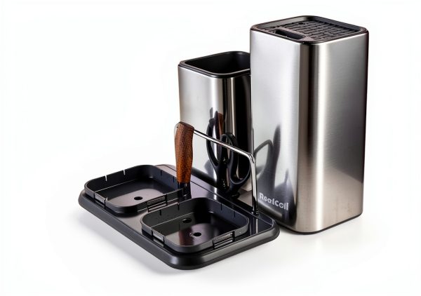 RedCall Kitchen Knife Holder Stainless Steel Counter Block Silver-2