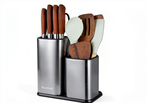 RedCall Kitchen Knife Holder Stainless Steel Counter Block Silver-3