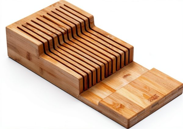 DrawerStore Knife Organizer Joseph – Bamboo 2‑Tier for 12+ Knives-1