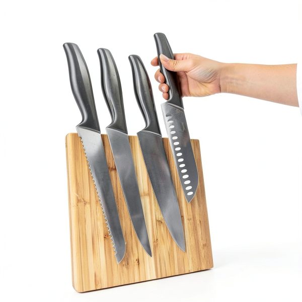 Magnetic Knife Block Without Knives By Coninx - Magnetic Knife Holder for Safe, Clean & Tidy Knife Storage - Bamboo Knife Rack Magnetic Stand for Cooking Utensils & More - Elegant Magnetic Knife Rack-4