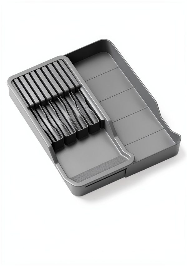 Knife Holder Mulikeer Drawer Organizer Holds 11 Knives Gray-2