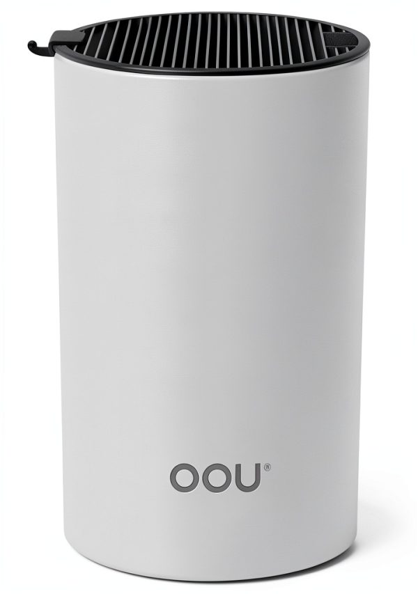 OOU Universal Knife Block Holder - Round Kitchen Knife Storage Unique Slot Design to Protect Blades, Space Saver Knife Organizer Detachable for Easy Cleaning, White-0