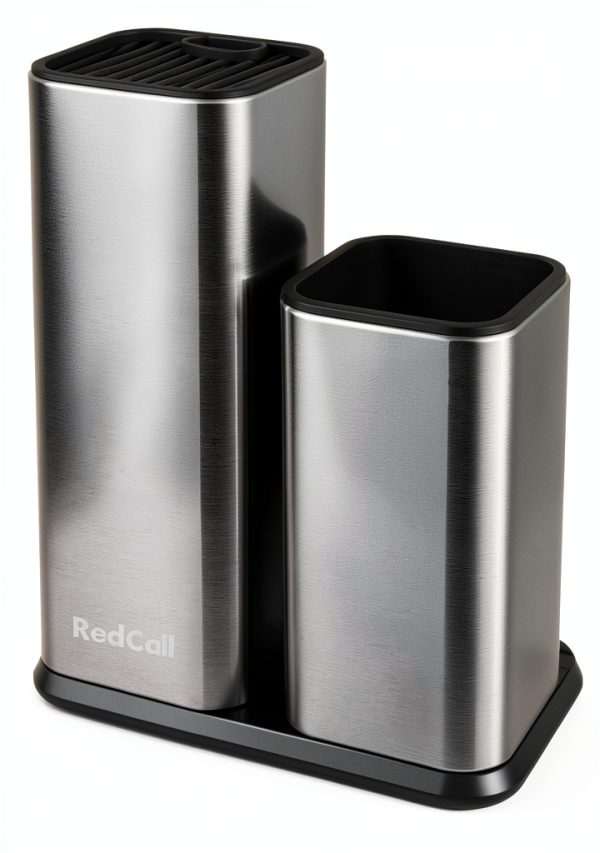RedCall Kitchen Knife Holder Stainless Steel Counter Block Silver-1