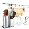RedCall Kitchen Knife Holder Stainless Steel Counter Block Silver-4