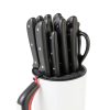 OOU Universal Knife Block Holder - Round Kitchen Knife Storage Unique Slot Design to Protect Blades, Space Saver Knife Organizer Detachable for Easy Cleaning, White-1