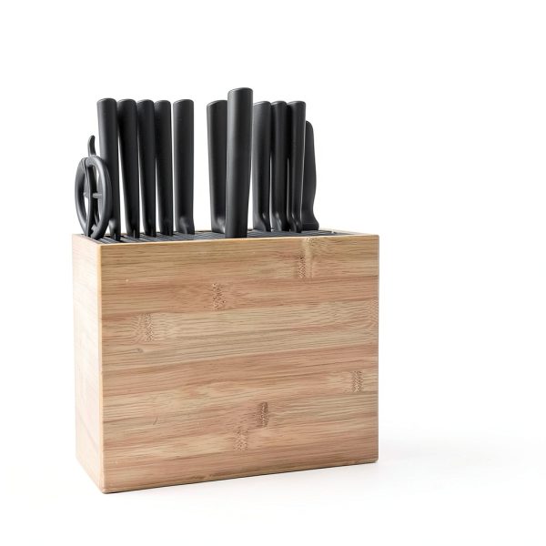 XXL Detachable Knife Block TREELLA Bamboo Wood Holder with Scissor-3