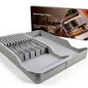 Knife Holder Mulikeer Drawer Organizer Holds 11 Knives Gray-8