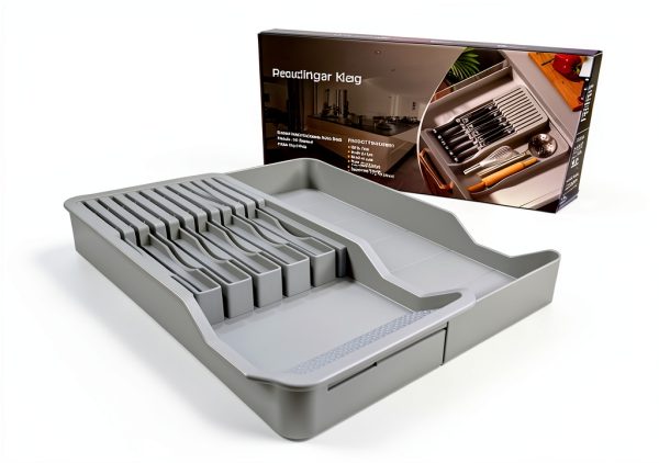 Knife Holder Mulikeer Drawer Organizer Holds 11 Knives Gray-8