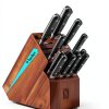 Acacia Wood Knife Block by Cook N Home 20 Slot Countertop Knife Holder-2
