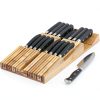 NIUXX Bamboo In-Drawer Knife Block Set for 16 Knives(Not Included), Large Kitchen Detachable Washable Cutlery Slot Organizer Storage Holder for Sharpening Steel and Cutter-2