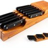 Bamboo Knife Block by Bellemain – 16 Slot Drawer Organizer, Brown-3