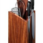 Magnetic Knife Holder Gourmetop Acacia Wood Block with Utensil Storage-0