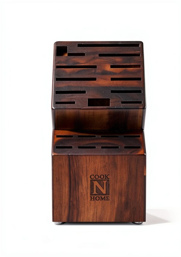 Acacia Wood Knife Block by Cook N Home 20 Slot Countertop Knife Holder-3