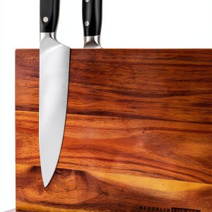 Magnetic Knife Block Acacia Wood Brooklyn Cutlery MKBAC Sharpener-0