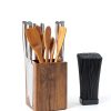 Magnetic Knife Block Dmore 360° Rotatable Acacia Wood Stand-6