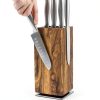 Magnetic Knife Block Dmore 360° Rotatable Acacia Wood Stand-0