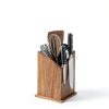 Magnetic Knife Holder Gourmetop Acacia Wood Block with Utensil Storage-6