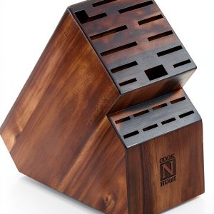 Acacia Wood Knife Block by Cook N Home 20 Slot Countertop Knife Holder-0