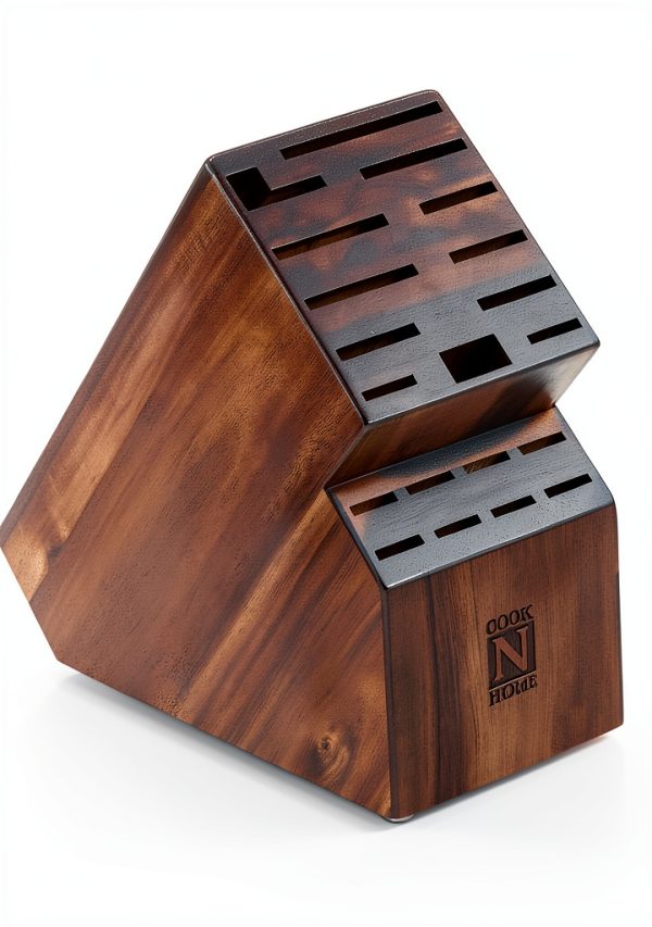 Acacia Wood Knife Block by Cook N Home 20 Slot Countertop Knife Holder-0