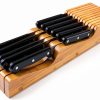 Bamboo Knife Block by Bellemain – 16 Slot Drawer Organizer, Brown-6