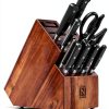 Acacia Wood Knife Block by Cook N Home 20 Slot Countertop Knife Holder-5