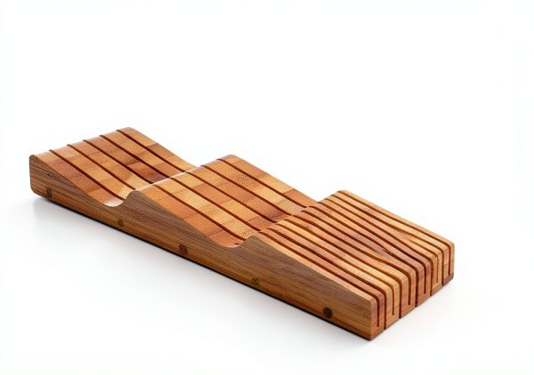 Bamboo Knife Block by Bellemain – 16 Slot Drawer Organizer, Brown-5