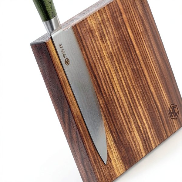 HexClad Magnetic Walnut Knife Block Holder with Enhanced Magnets-1