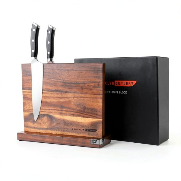 Magnetic Knife Block Acacia Wood Brooklyn Cutlery MKBAC Sharpener-2