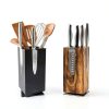 Magnetic Knife Block Dmore 360° Rotatable Acacia Wood Stand-7
